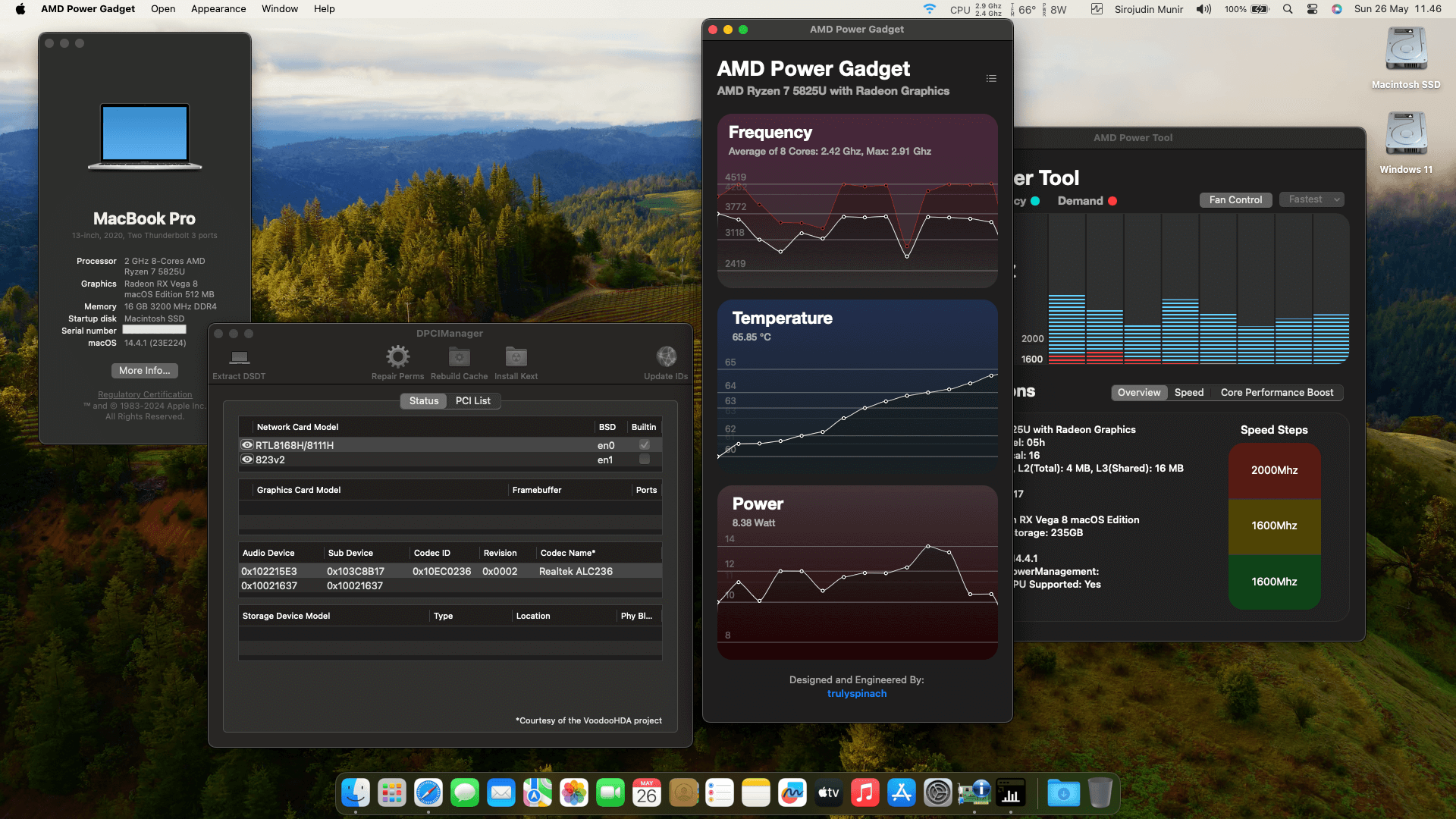 Success Hackintosh macOS Ventura 14.4.1 Build 23E224 in HP ProBook 445 G9